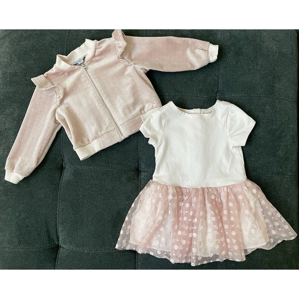 Pippa & Julie 12M Matching Pink Dress And Jacket Set